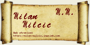 Milan Milčić vizit kartica